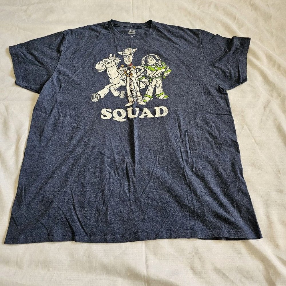Disney Toy Story Woody Buzz Squad T-Shirt Men 2XL Short Sleeve Graphic Navy Blue